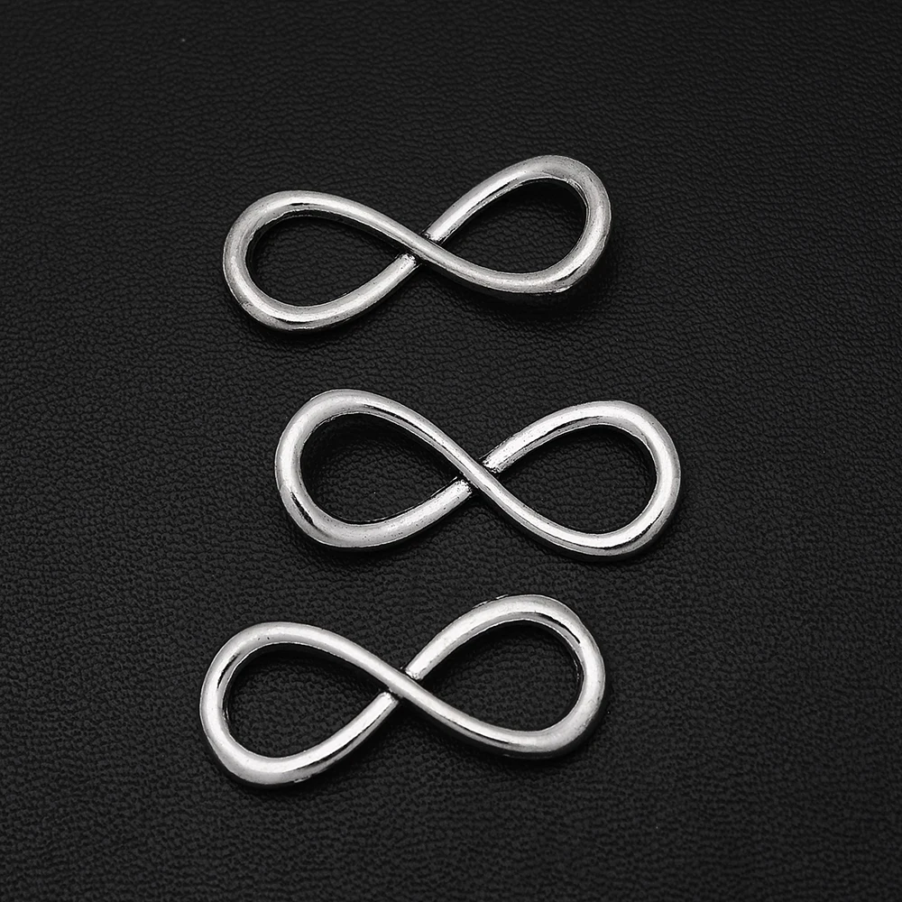 12 шт./лот 13x31 мм посеребренные соединители Infinity Love с античным покрытием подвески 8