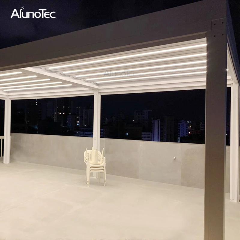 Наружная моторизованная алюминиевая крыша жалюзи гостиная в саду 3 м x м|aluminium