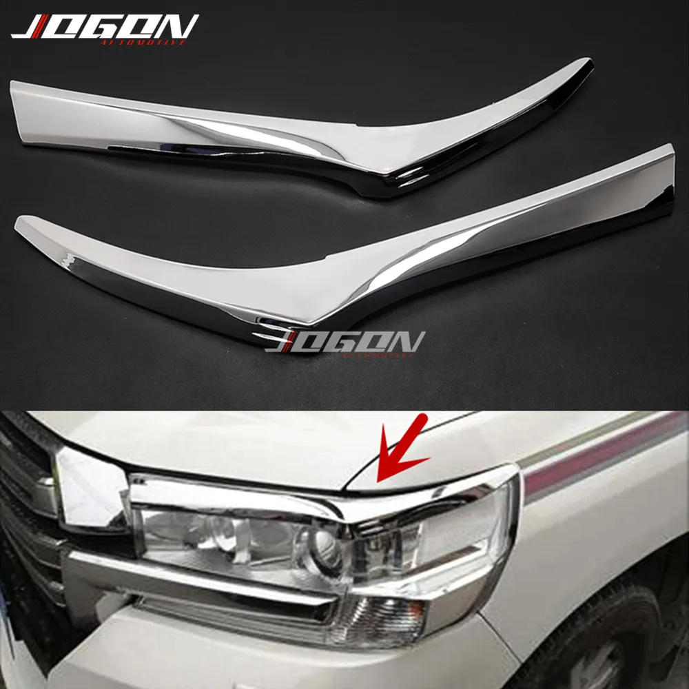

Накладка на фару автомобиля для бровей и век для Toyota Land Cruiser LC200 2016-2020, ABS Chrome