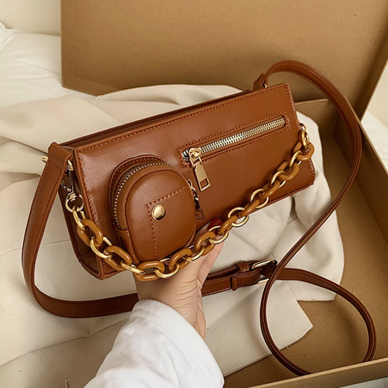 

Женская сумка через плечо, из искусственной кожи, с цепочкой