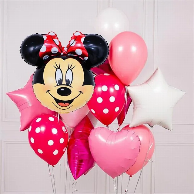 10pcs set 3 10 шт. с днем рождения Микки Минни Маус фольгированные шары 10 дюймов Wwave точка латексные шары украшения для детской вечеринки Globos детская игрушка - Цвет: 10pcs set 3