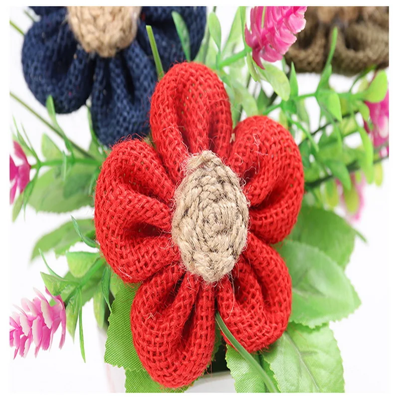 

Handmade Linen Chest Rose Cloth Flower Clothing Shoes Hats Home Decoration DIY Flores De Tela Enfeites Doll Accessories