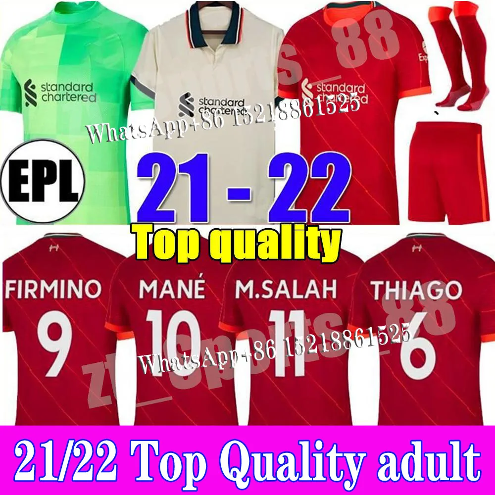

2021 Top Thai Best quality 21 22 LiverpoolES adult Top Best sale 2022 Free shipping Soccer Jersey custom shirt +patch