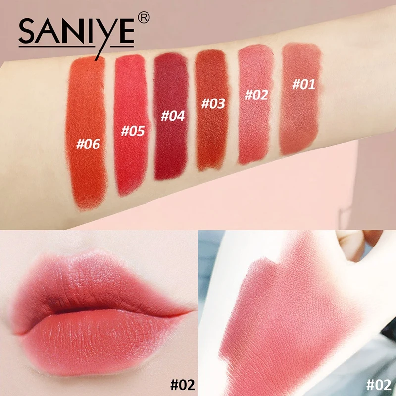 

Matte Lipstick Waterproof Longwear Lip Color Nude Lip Makeup Powder Lipstick Mousse Smooth Finish With Camellia+VE Cosmetics