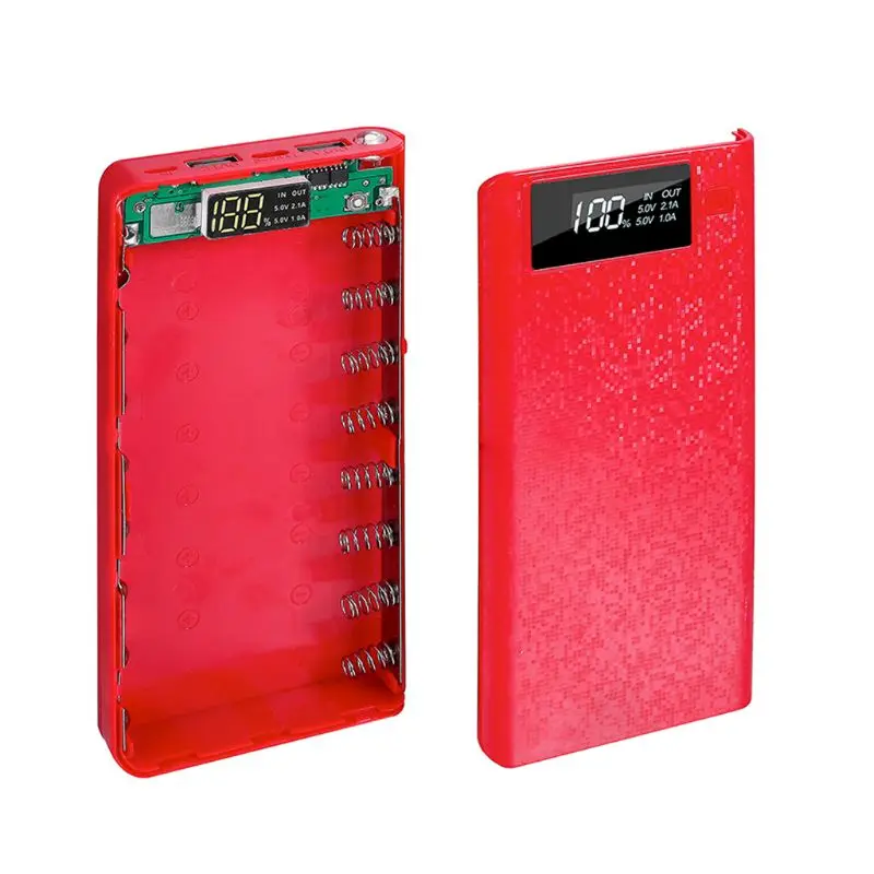 Двойной USB 8x18650 батареи держатель блока питания чехол адаптер для смартфона