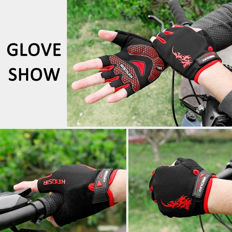 Дышащие велосипедные перчатки KINGSIR на полпальца мужские летние для горного