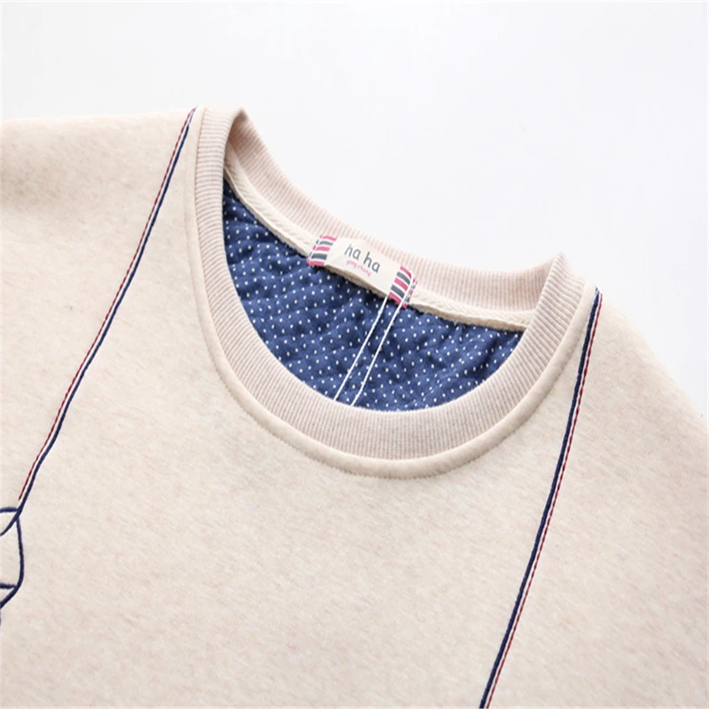 

Merry Pretty Cotton Women's Cartoon Cat Embroidery Patchwork Hoodies Sweatshirts 2020 Winter Long Sleeve O-Neck Thick Tracksuit