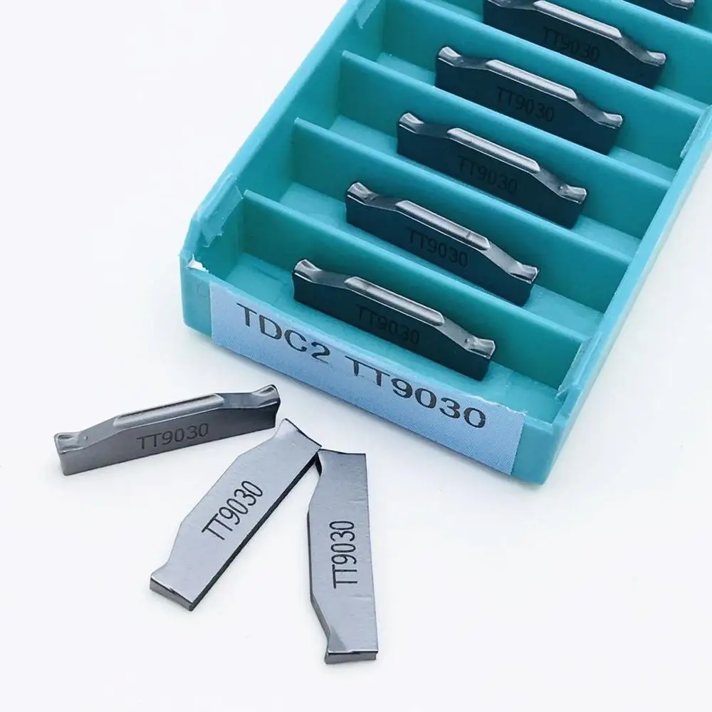 

10 pieces of lathe grooving tool TDC2 TT9030 grooving blade CNC carbide blade machine tool accessories