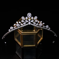 simple cz zircon brides crowns tiaras sparkling crystal headpieces wedding hair accessories prom hair jewelry gift