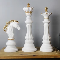 resin chess figurine king queen knight statue sculpture ornament collectible figurines craft furnishing decor for home office