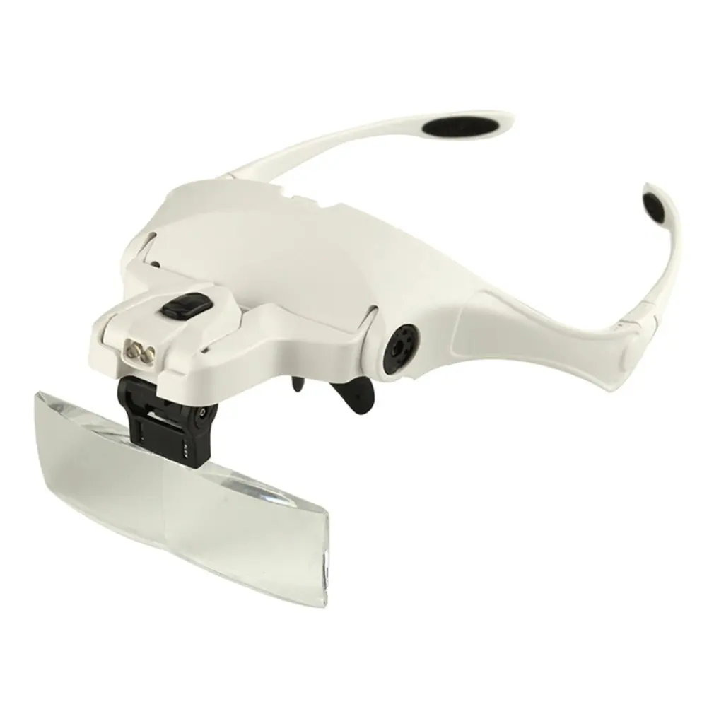 

Multiple lens Magnifying Glasses 9892B1 Magnifier Interchangeable 5 Pcs Lenses Headband 2LED Head Lamps