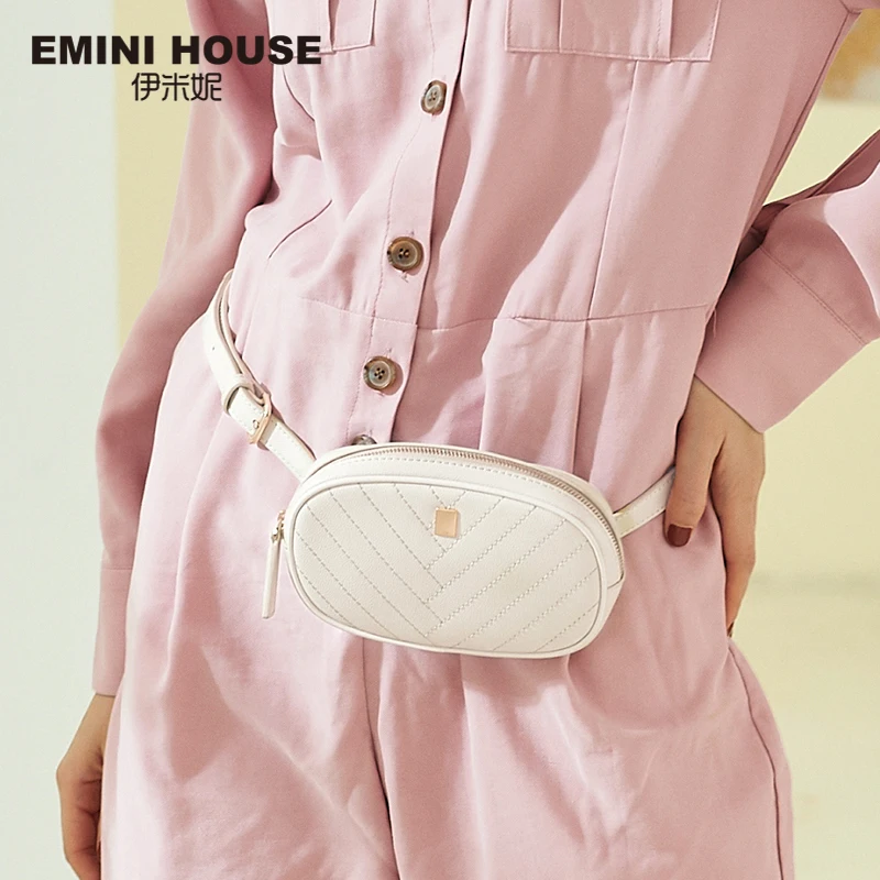 

EMINI HOUSE Waist Packs Split Leather Crossbody Bags For Women Chest Bag Luxury Handbags Women Bags Designer Ladies Purse