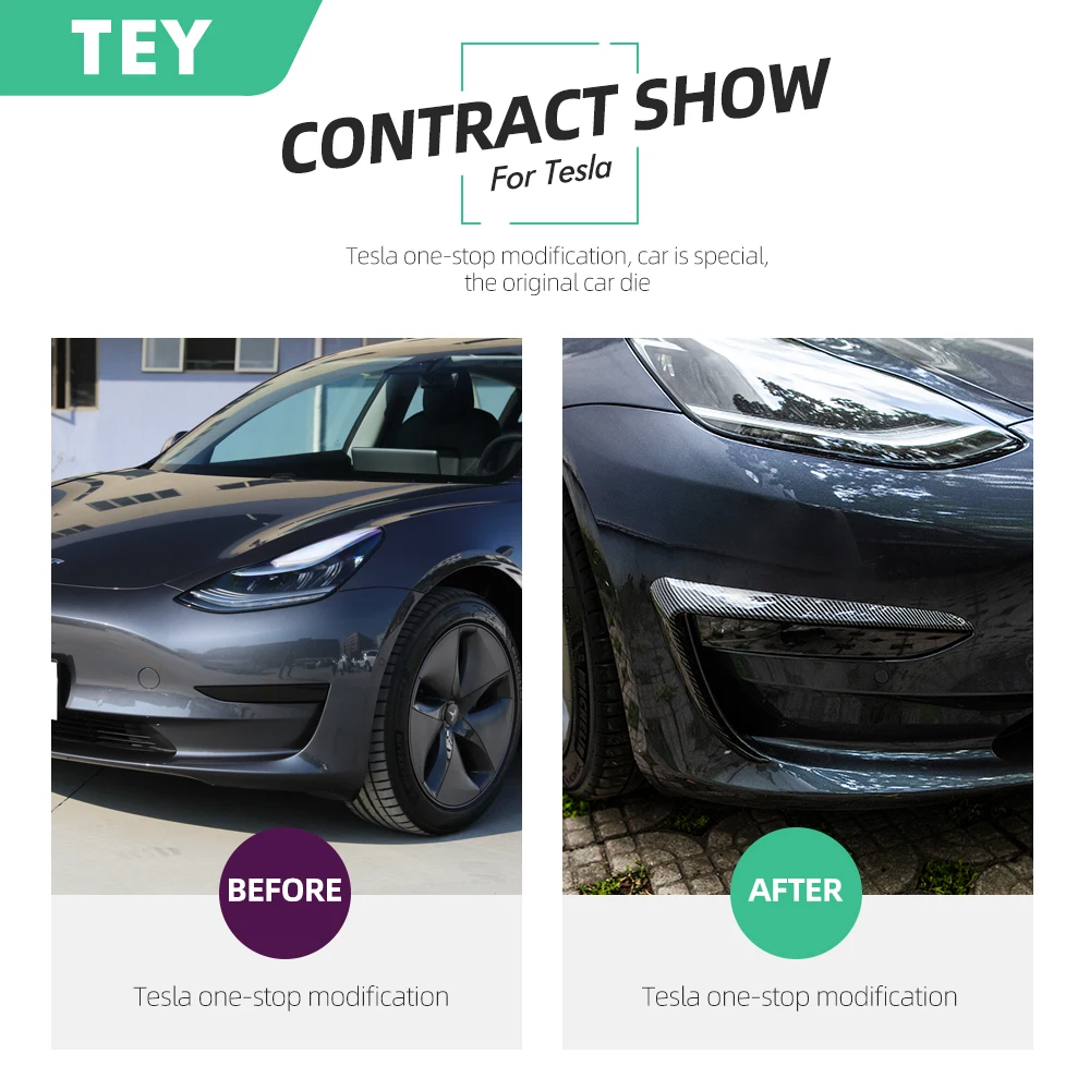 Передняя противотуманная накладка TEY 2021 для Tesla Model 3 модель Y ABS углеродное волокно