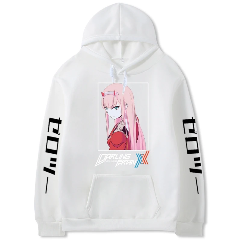 

Толстовка DARLING In The FRANXX, милые Аниме толстовки с капюшоном, толстовка ZERO TWO Harajuku, зимние мужские и женские толстовки, флисовые толстовки оверс...