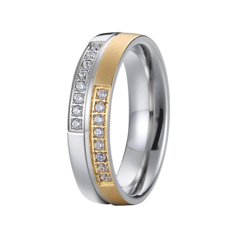

Unique 2019 Wedding Rings bicolor 316L stainless steel women jewelry