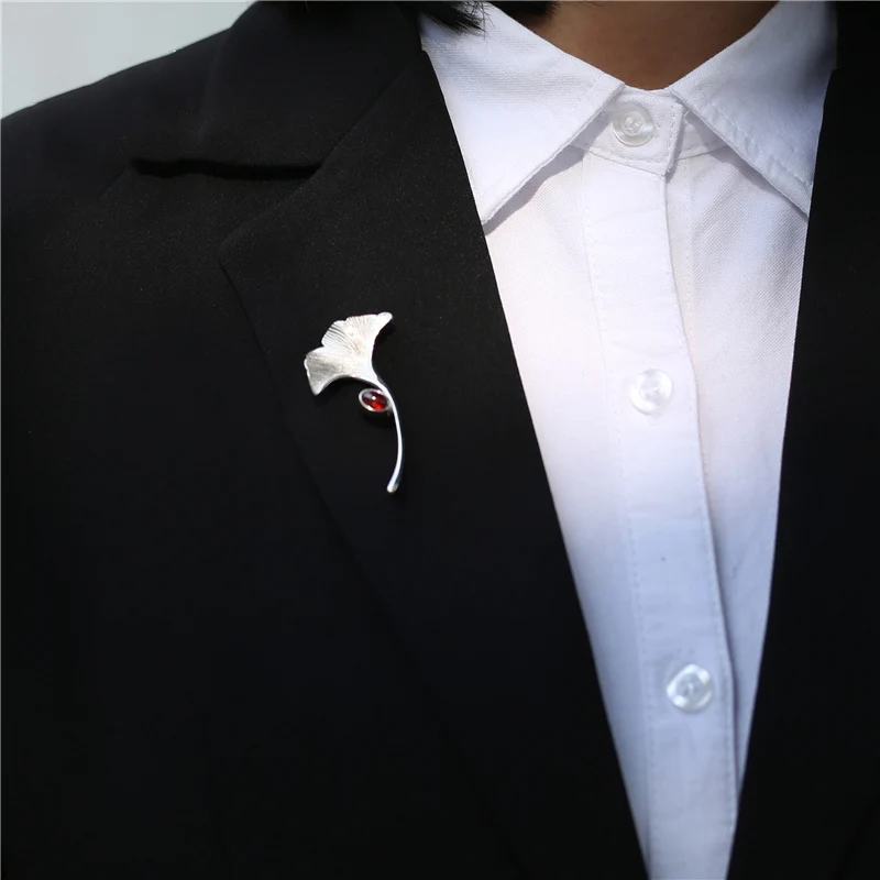 Женское Ожерелье с кулоном в этническом стиле большим листом гинкго натуральный