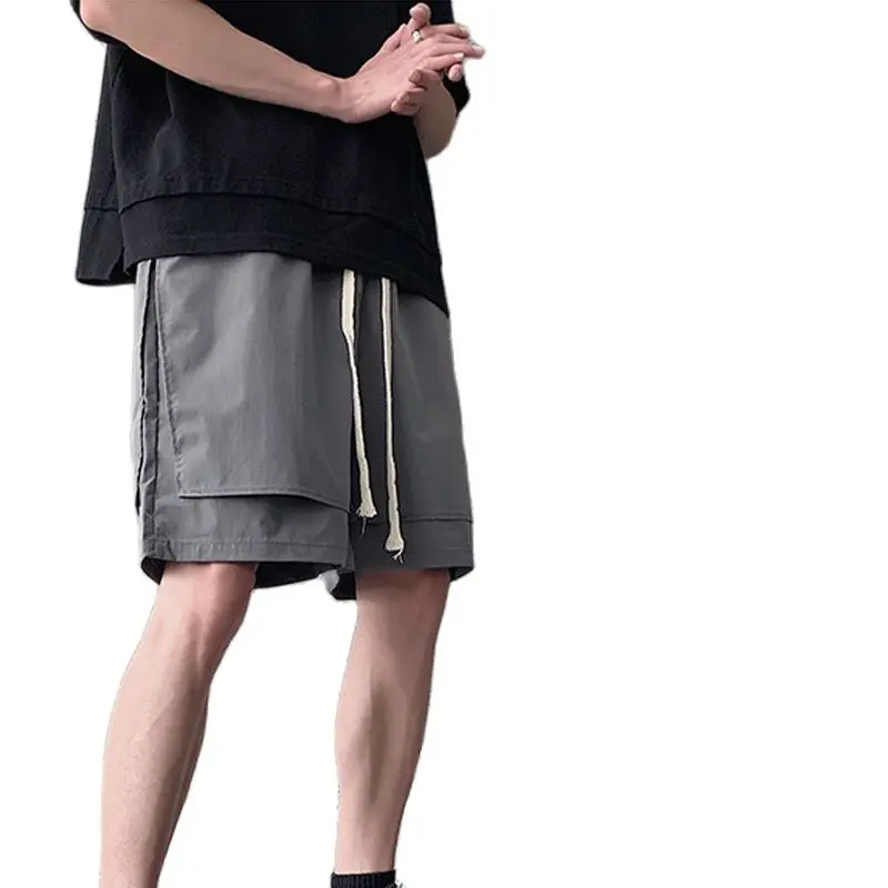 

Fake Two Pieces Men's Shorts 2021 Summer New Men Loose Casual Breathable Quick Dry Splicing Short Pants 5 Point Gym Sport Shorts