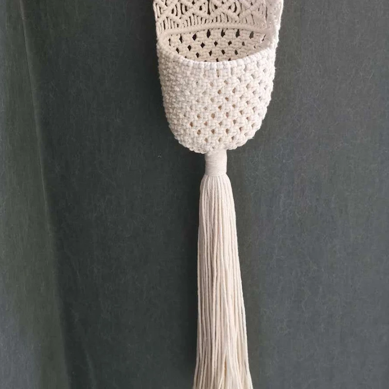 Креативный подвесной гобелен с богемной кисточкой тканый цветочный горшок