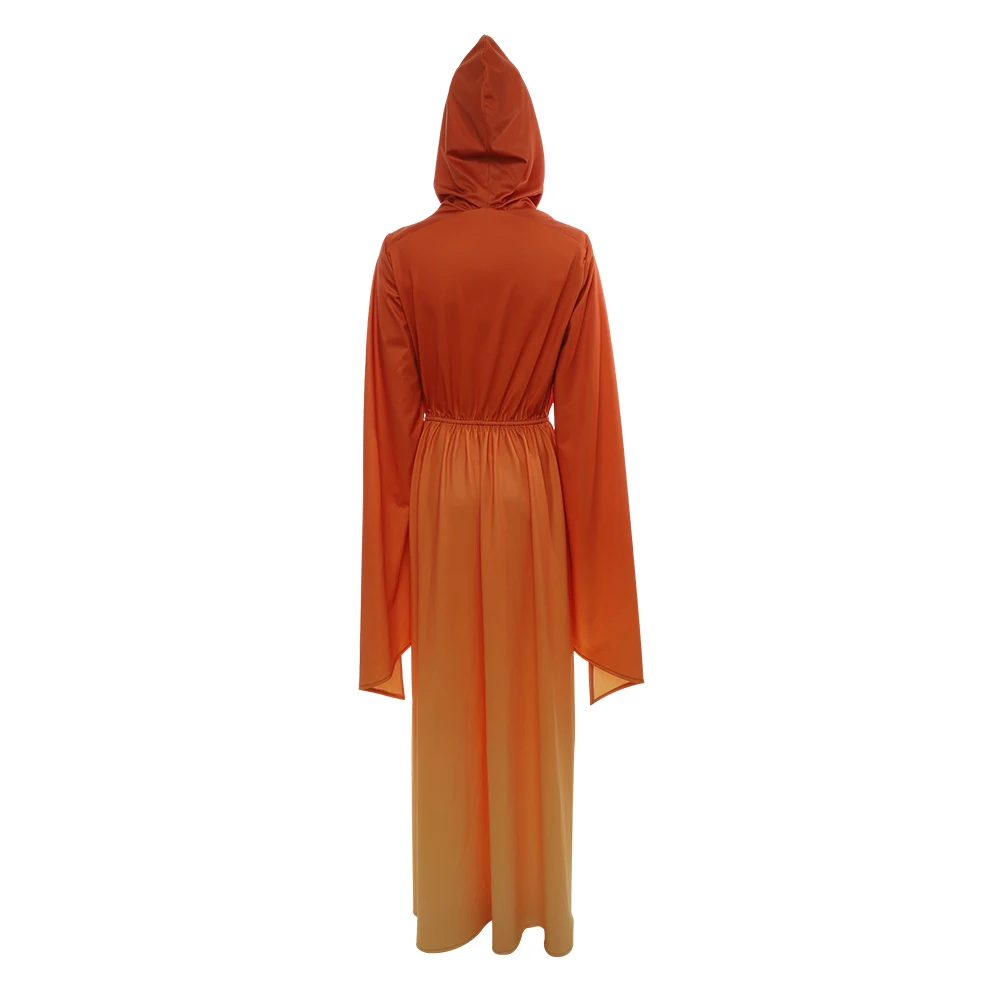 Online Padme Amidala Königin Cosplay Kostüm Phantasie Halloween Prinzessin Handmaidens Kleid Orange Robe Frauen Party Anzug
