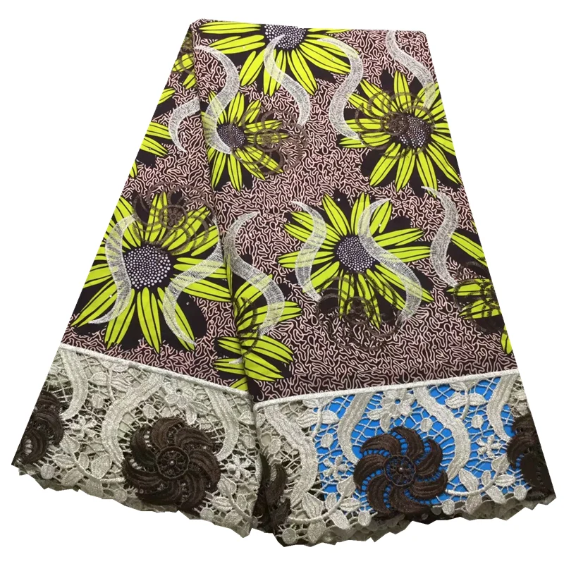 Новое поступление восковые принты с гипюровым шнуром кружевная ткань