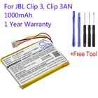 Сменный аккумулятор Cameron Sino L0721-LF для JBL Clip 3, 3AN Clip 3, песочный, CS-JMC300SL, 1000 мА  ч, Bluetooth, аккумулятор Accu