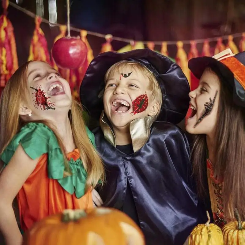 Хэллоуин террор Реалистичная прошитая временная татуировка долговечная