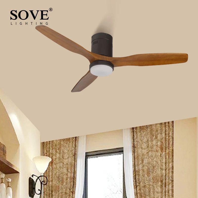 52 дюймов деревянный потолок потолочные вентиляторы с подсветкой LED 15 Вт 3 твердой