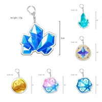 game genshin impact keychain cosplay eye of god 7 element weapons key ring anime accessories bag pendant key chains for gifts