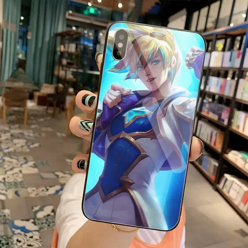 

lol League of Legends Ezreal Black Soft Phone Case Capa Tempered Glass For iPhone 11 Pro XR XS MAX 8 X 7 6S 6 Plus SE 2020 case