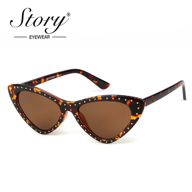 Ретро Красный Солнцезащитные очки кошачий глаз Для женщин Брендовая