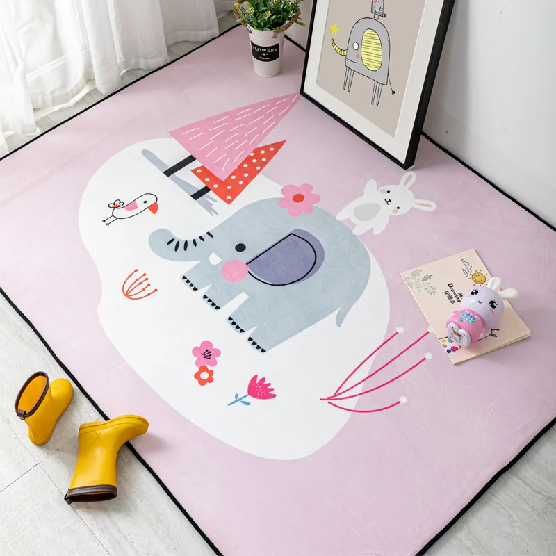 

Modern and comfortable cartoon animal children's room floor mat carpet bedroom living room can be full of children's play mat ar