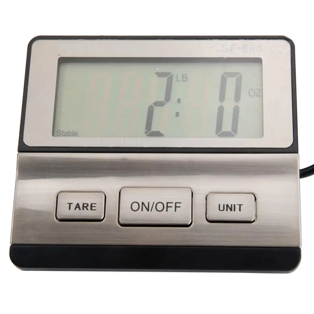 

Kitchen Scale SF-888 200KG/100G SF-888 White Backlit LCD Plastic Electronic Scale Silver