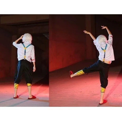 

Anime Tokyo Ghoul Cosplay Juzo Suzuya Rei Cosplay Costume Full Set ( White / Pink Shirt Pants Straps Kneecap ) Custom Made