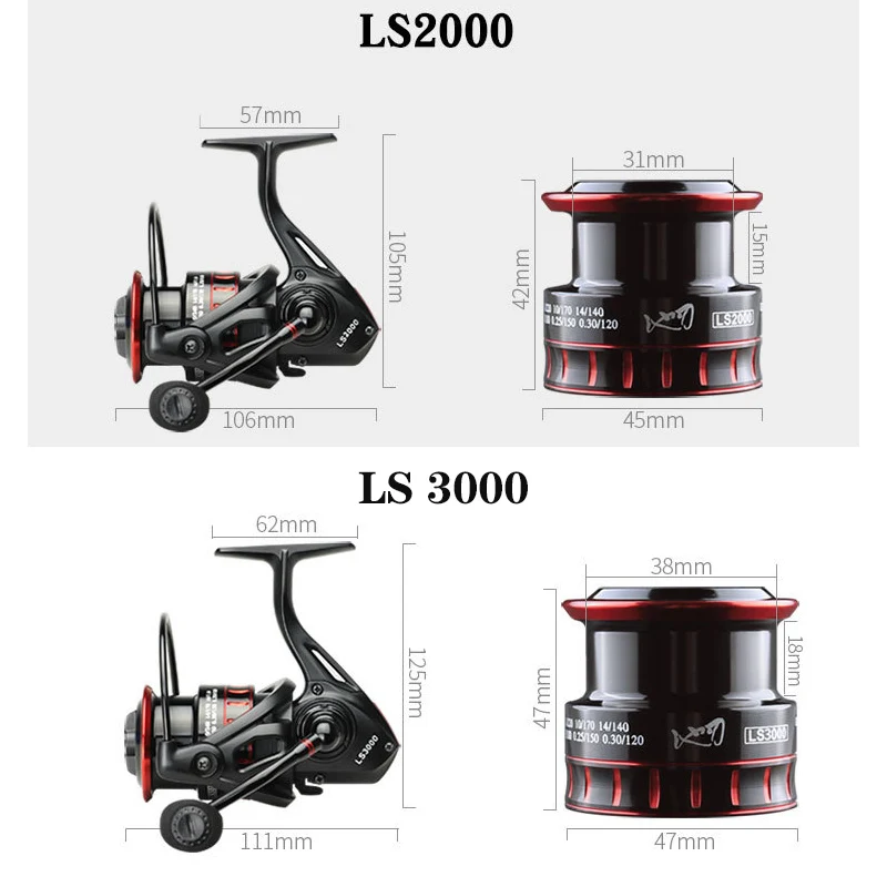 Катушка для спиннинга LS серии 2000-3000 максимальная нагрузка 5 кг | Спорт и