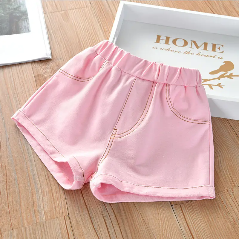 Новинка Лето 2020 Детские хлопковые джинсовые штаны ярких цветов для маленьких