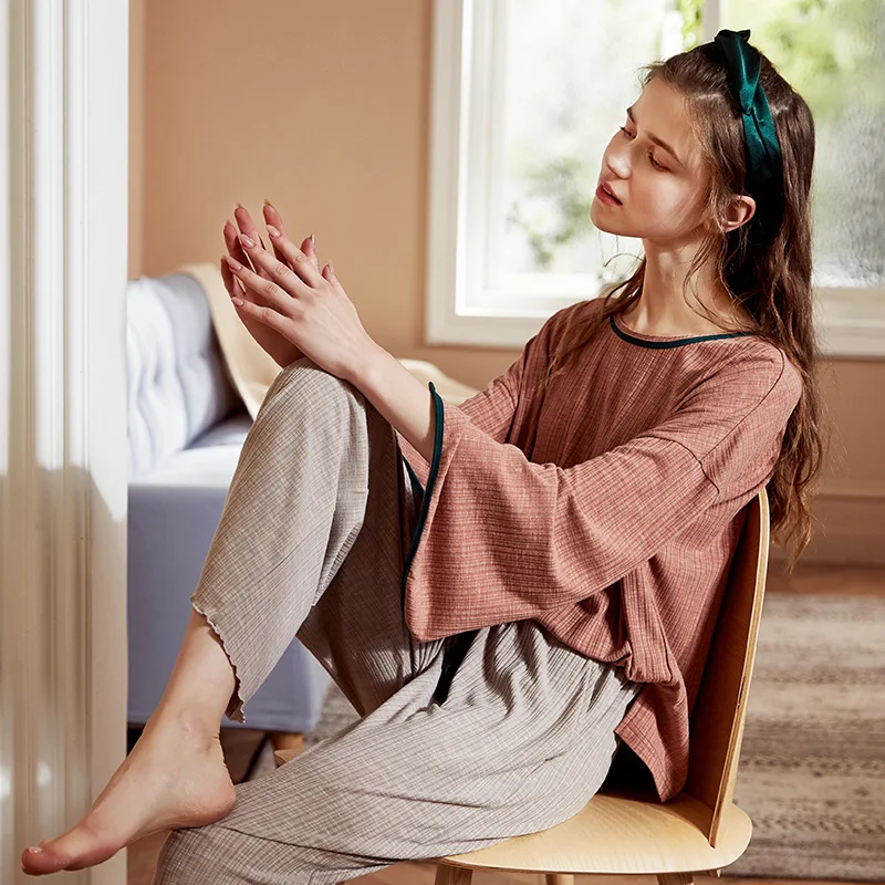 Зимний теплый пижамный комплект Женский Пижамный костюм бархатная Сексуальная