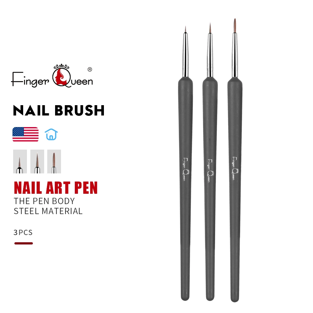 

3Pcs/set Ultra-thin Line Nail Art Brush For Manicure Tool UV Gel Extension Pen Liner Nail Brush For Nail Art Desgin Equipment