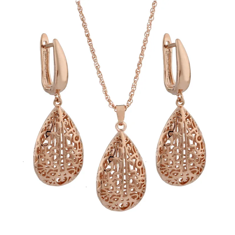 Большие серьги в форме капли воды 2022 трендовые полые из розового золота 585 пробы и