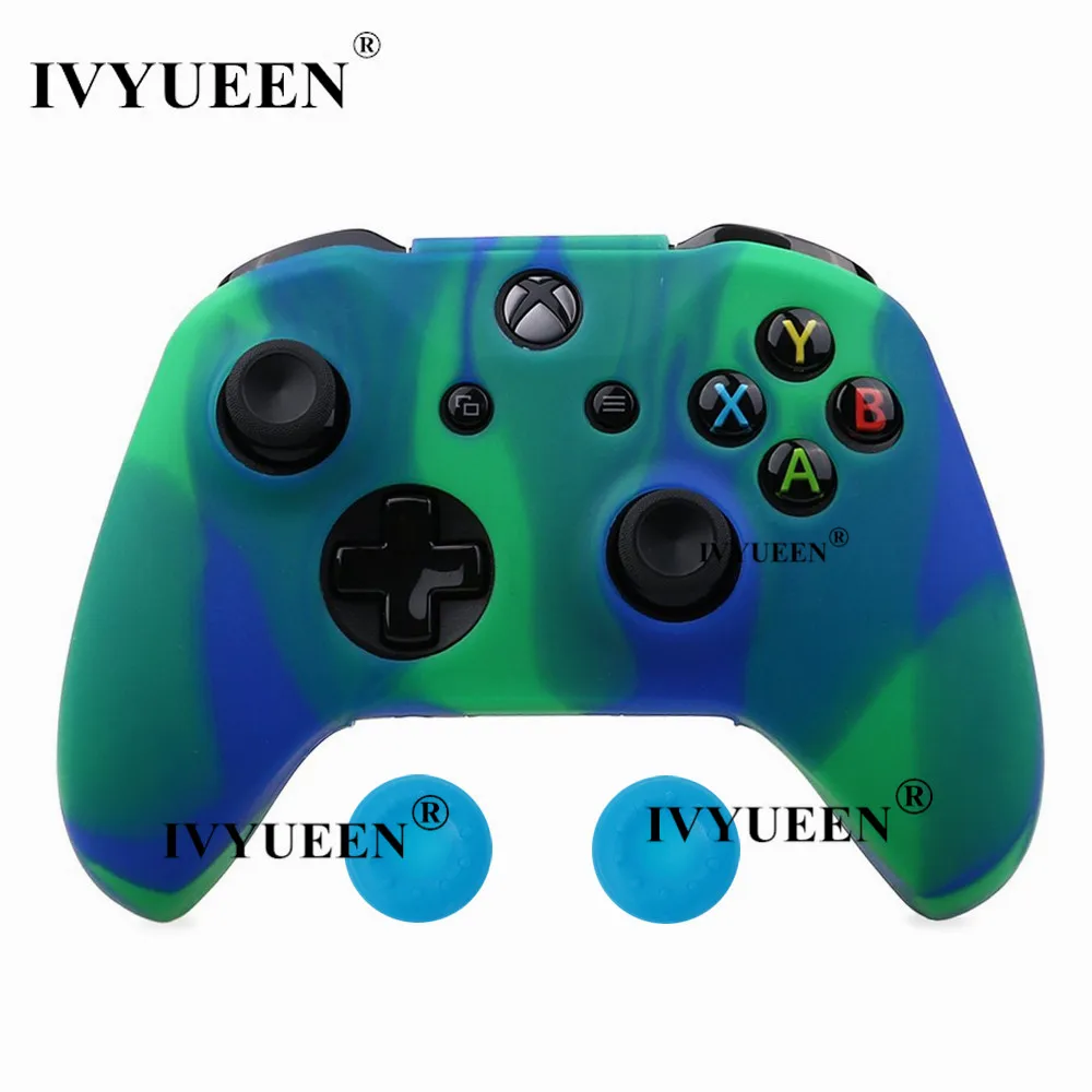 Green Blue Силиконовый защитный чехол-накладка IVYUEEN для microsoft Xbox One X S Slim с джойстиком для джойстика для Xbox - Цвет: Green Blue