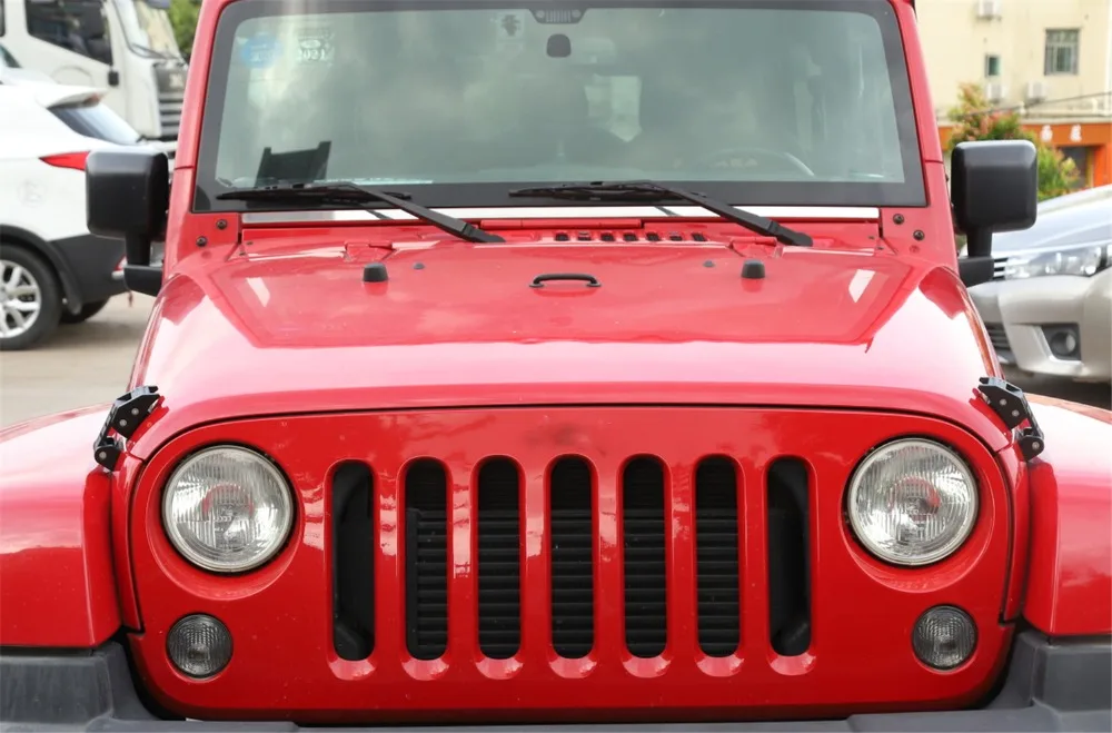 Защелка капота замка украшение крышка двигателя защита для Jeep Wrangler JK 2007- автомобильные Внешние аксессуары черный 2 шт/1 комплект