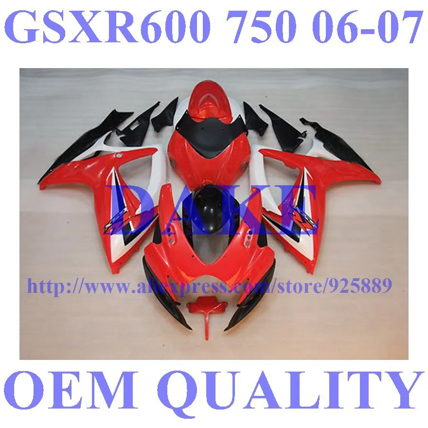 

Injection Mold For K6 Tim SUZUKI GSXR750 GSXR-750 GSX-R750 GSXR 750 2006 2007 Red/White Fairings