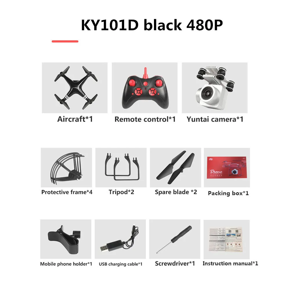 Дрон 4k камера HD Wifi передача fpv Дрон с воздушным давлением фиксированная высота четырехосный Самолет rc вертолет Дрон камера Дрон - Цвет: 480P black
