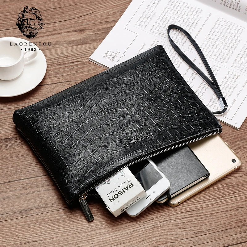 LAORENTOU мужской клатч для Ipad кошелек из натуральной кожи на молнии кошельки деловой