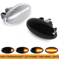 2x dynamic side marker turn signal lights for peugeot 107 1007 108 206 301 307 407 4007 607 expert partner traveller car styling