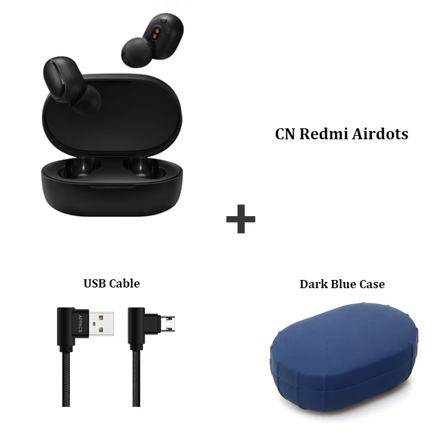 Xiaomi Redmi Airdots TWS Bluetooth 5,0 беспроводные наушники гарнитура Голосовое управление шумоподавление спортивные наушники - Цвет: CN Add cable Case