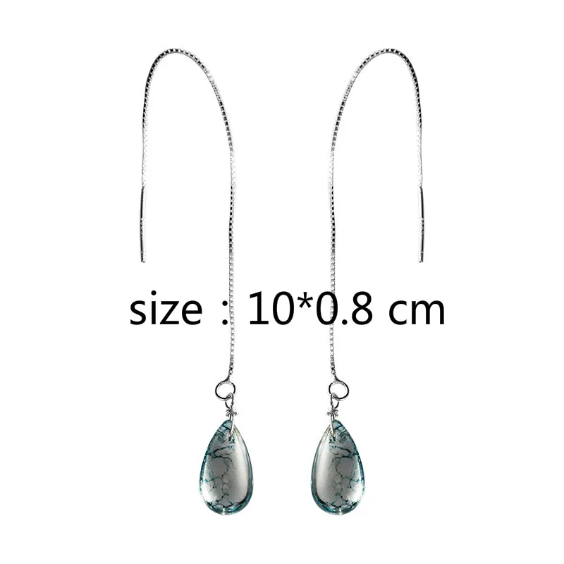

925 Sterling Silver Long Tassel Crystal Earrings For Women Ins Ethnic Style Elegant Lady Fine Jewelry Flyleaf