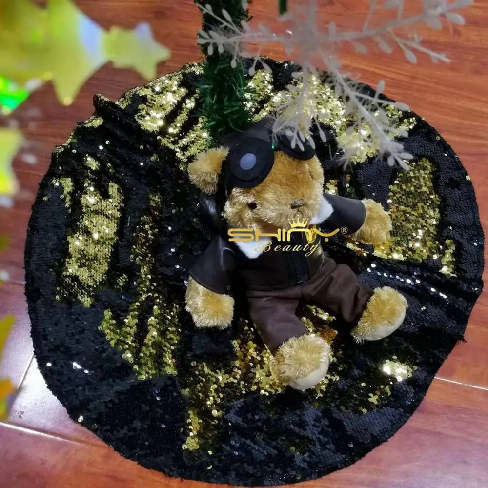 1 шт. цветные юбки с черной и золотой рождественской елкой блестками для дома