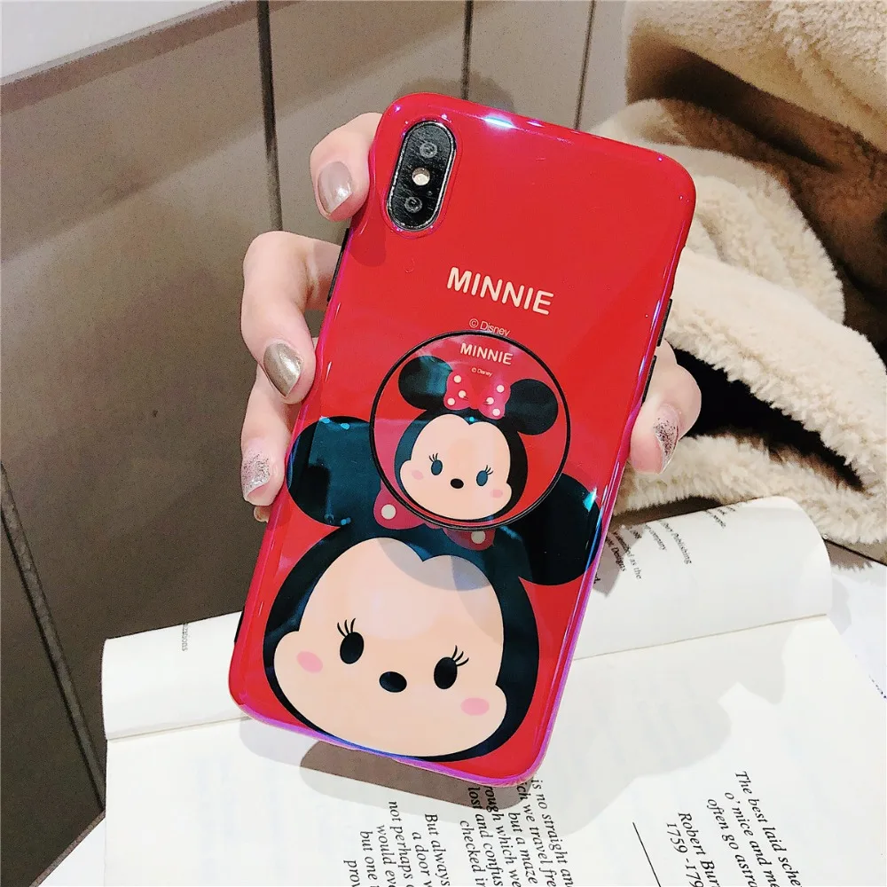 Для iPhone 11 Pro MAX забавные мультяшные милые очаровательные девчачьи мышь утка кронштейн Blue Ray IMD чехол для iPhone XR XS MAX X 6 6S 7 8 Plus