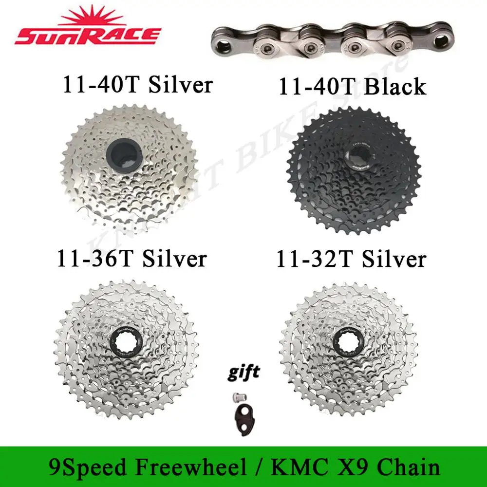 Sunrace New 9 скоростей 11 32T 36T 40T mtb велосипедная кассета 9s 32t 36t 40t горный велосипед