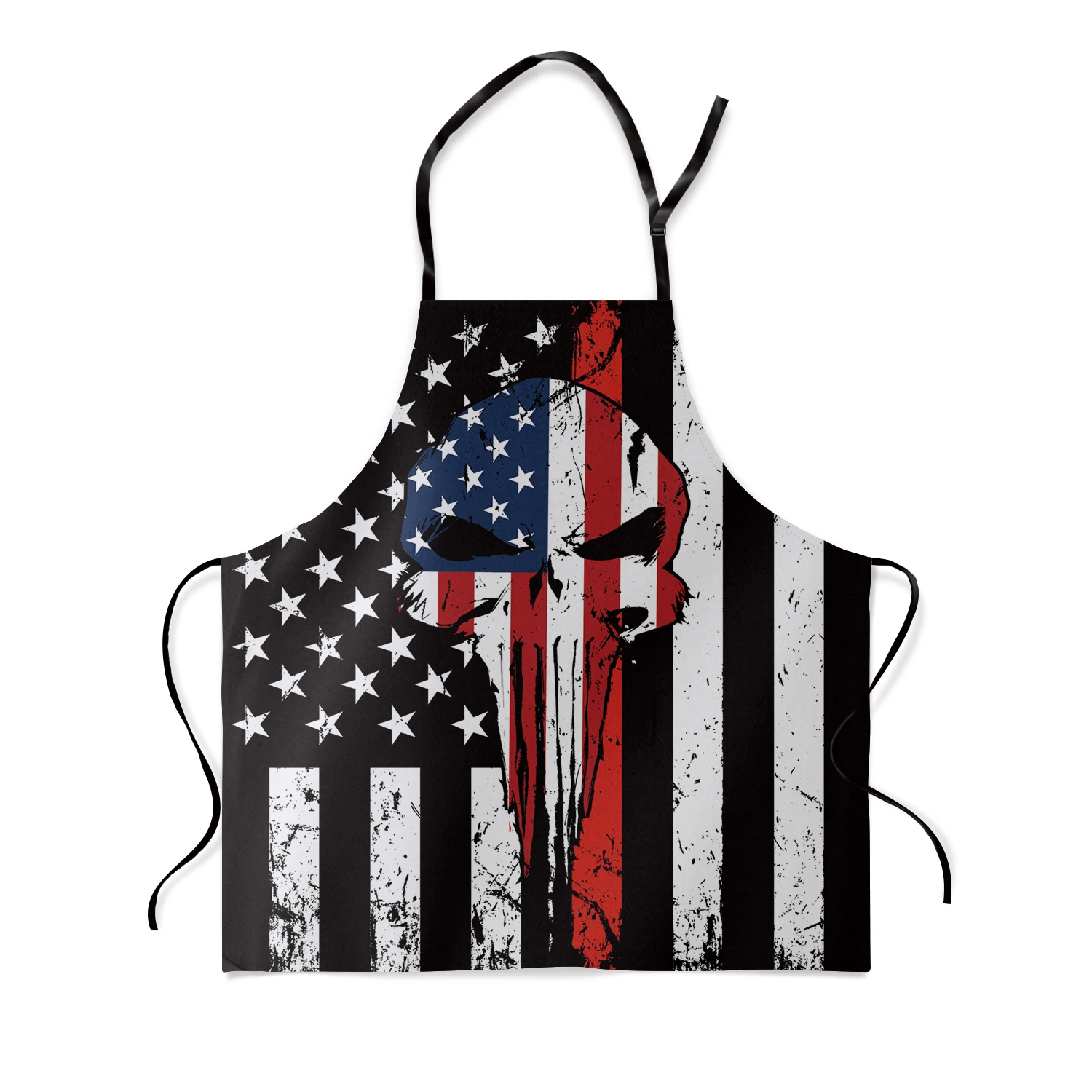 Каратель Череп красная линия американский флаг фартук дизайн Регулируемый Холст